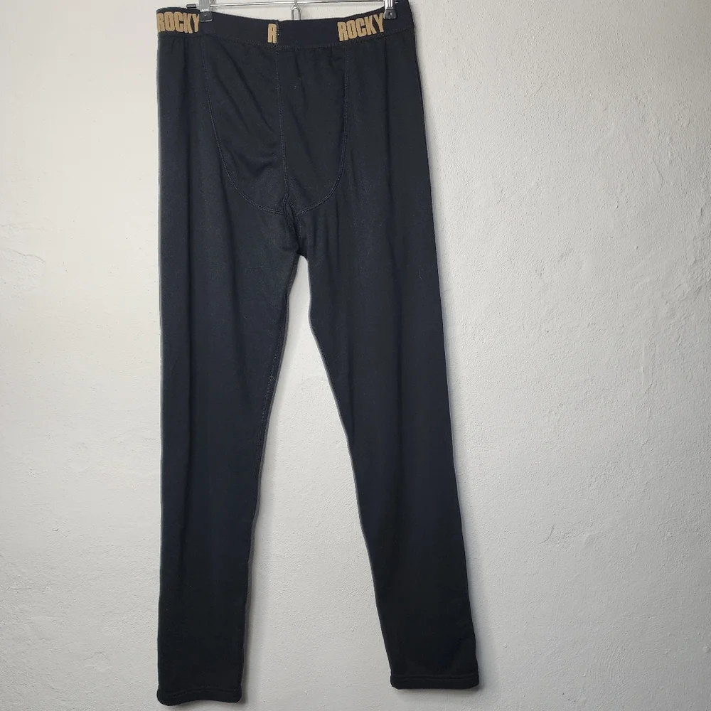Rocky Mens Black Longjohns Lounge Under Pants‎ Large